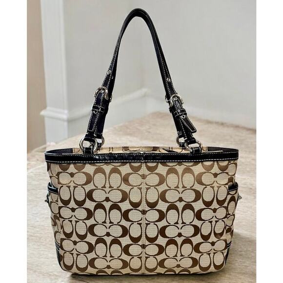 Y2K Coach F14281 Signature Pleated East West Gallery Tote & NWT F42817 Wallet - Picture 3 of 14